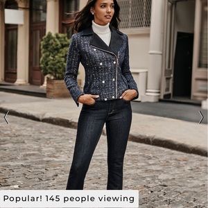 WHBM Tweed Moto Jacket